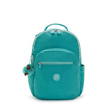 Kipling Seoul Large 15" Backpack Laptop Bags Turquoise Sea | AU 1653OK